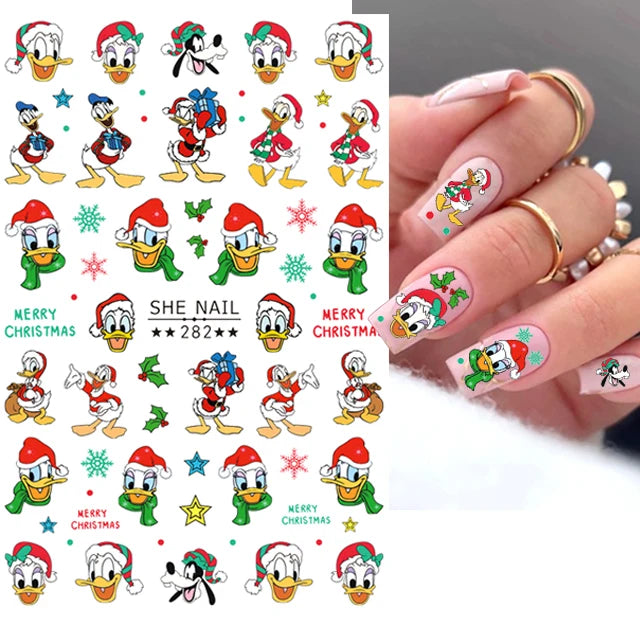 1pc Cartoon Mini Nail Stickers – 3D Cartoon Decal Stickers for Nail Art Decorations