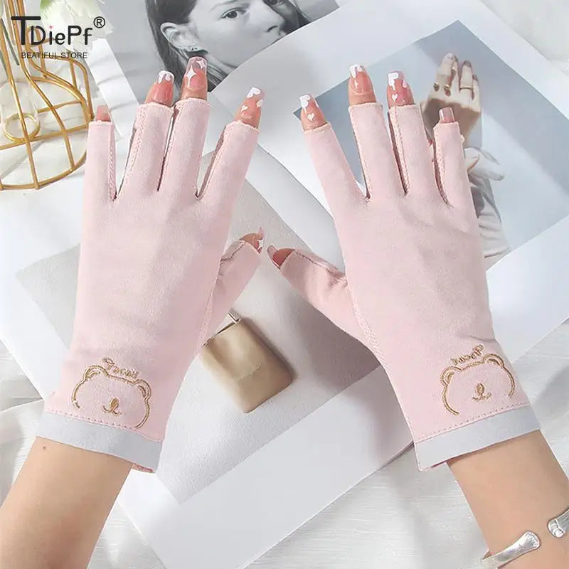 Anti-UV Fingerless Nail Gloves – UV Gel Shield for Manicure Protection