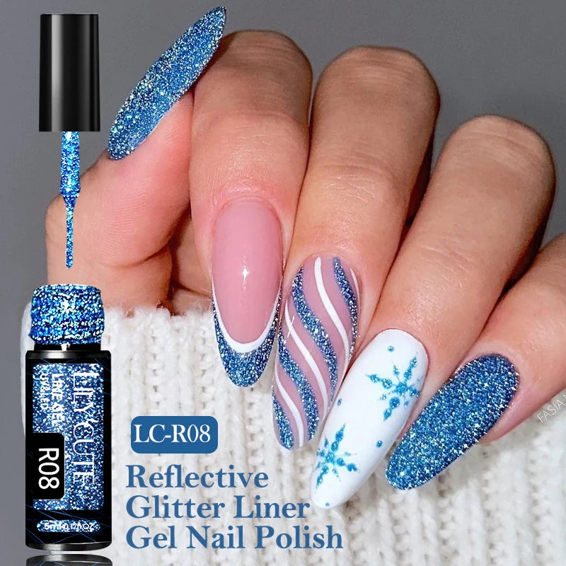 LILYCUTE 5ml Super Bright Metallic Painting Liner Gel – Silver & Holographic UV Gel & More Colours