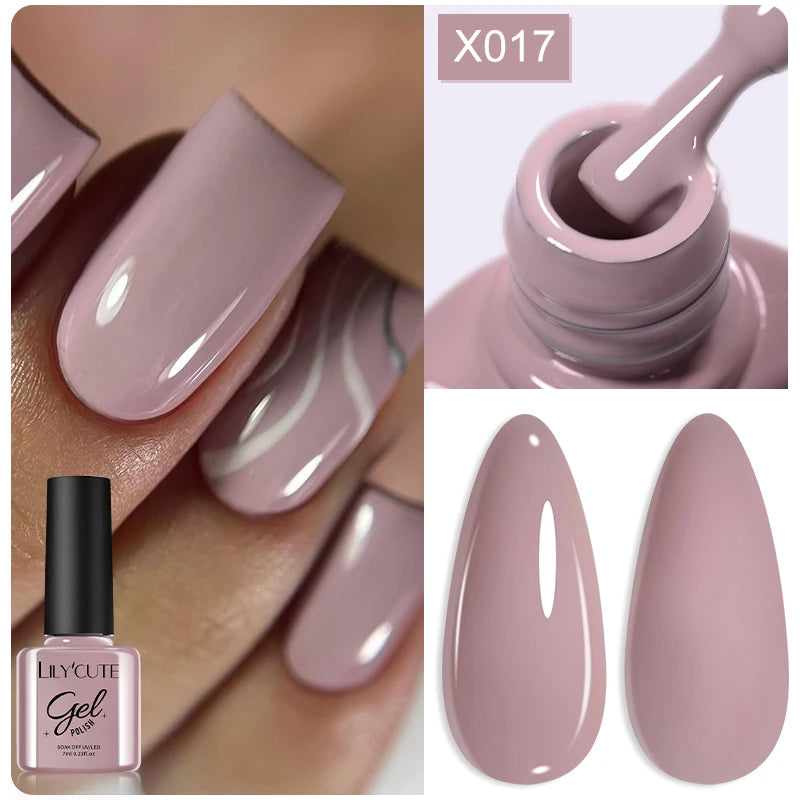 LILYCUTE 8ml Pink Dried Flower Gel Nail Polish – Natural Flower Fairy Nail Art & More