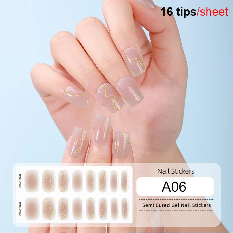 Harunouta Milky Jelly White Semi-Cured Gel Nail Wraps – 20 Tips