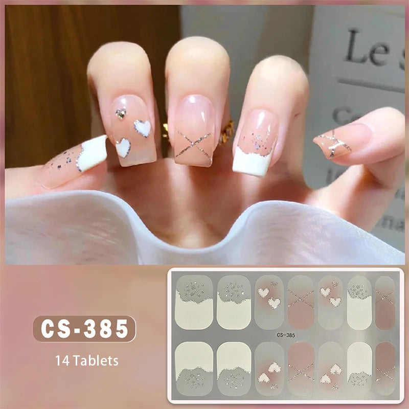 Full Cover Gel Nail Wraps – Easy Adhesive Press-On Nail Stickers in Various Colours