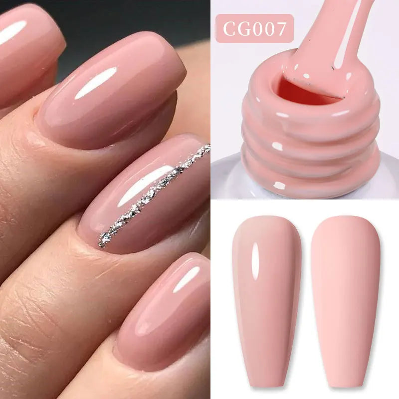 BORN PRETTY Jelly Nude Gel Nail Polish 10ml - Light Pink Peach Translucent UV Gel Varnish