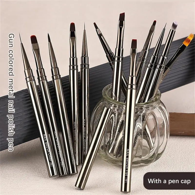 12PCS Nail Art Brush Liner Brush Stripe Pattern Painting Brush Acrylic UV Gel Extension Drawing