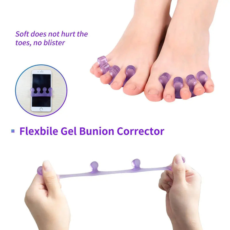 2pcs Soft Silicone Toe & Finger Separators – Flexible Nail Polish Pedicure Spacers in 5 Colours