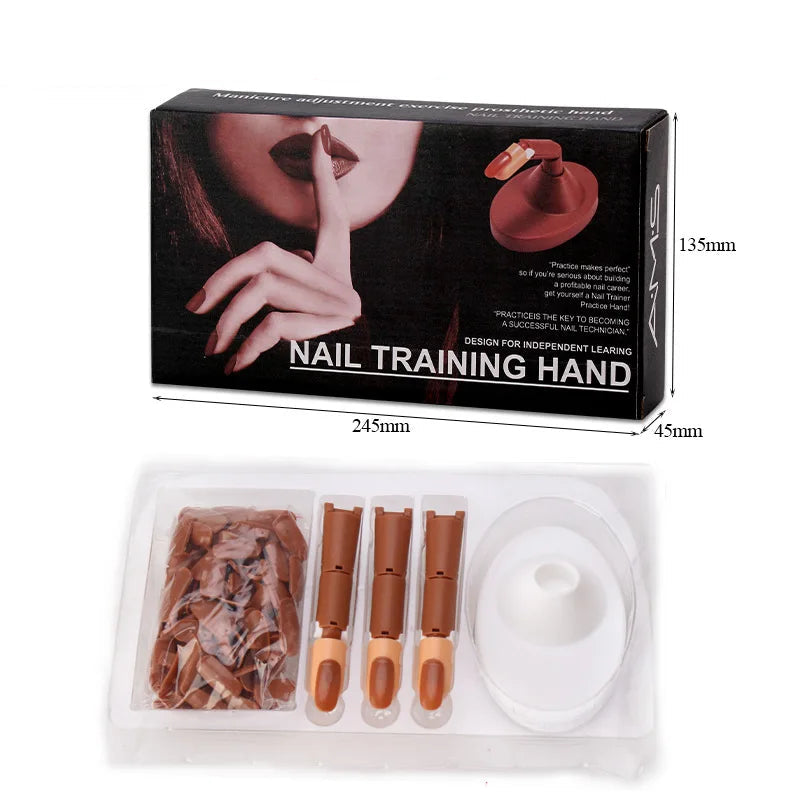 Nail Training Hand with Base – Practice Model for Beginners & Professionals