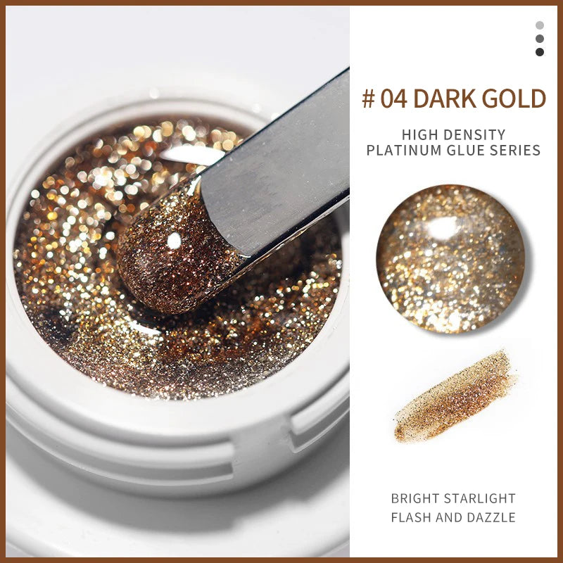 1 Metallic Gold Gel Nail Polish – French Nail Art, Glitter Painting Gel for Stunning Nail Designs