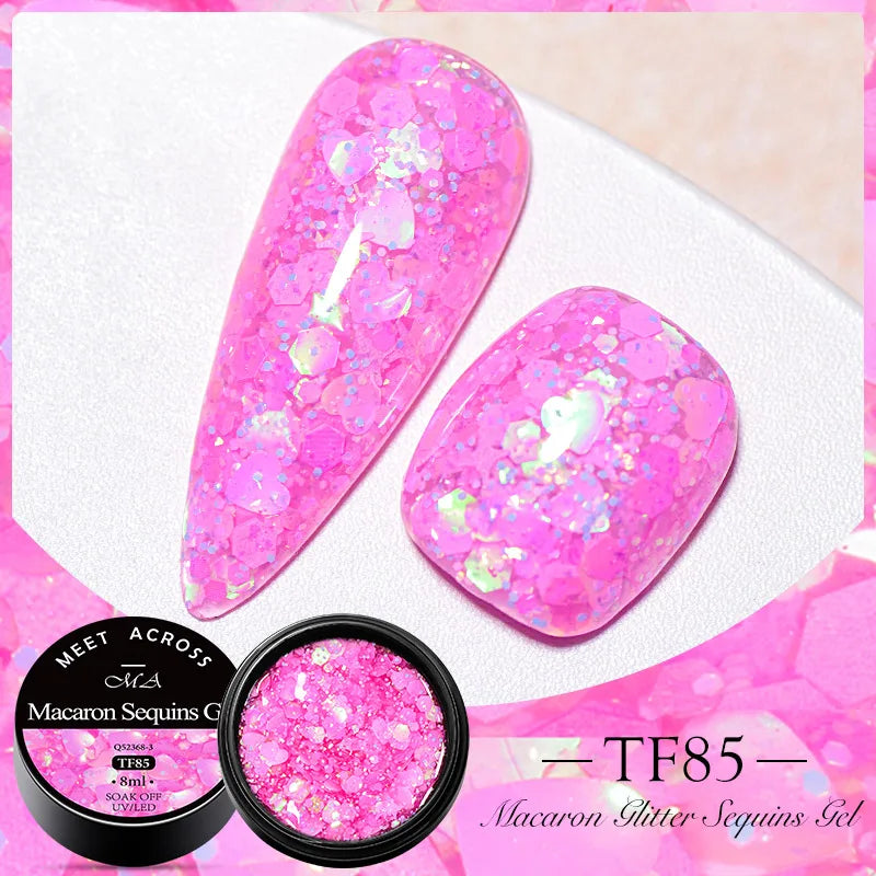 MEET ACROSS 5ml Pink Dried Flower Gel Nail Polish – Natural Flower Fairy Nail Art