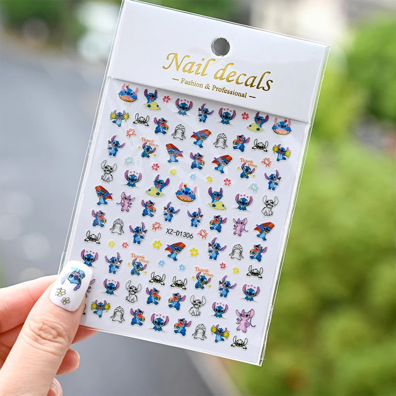 1pc Cartoon Mini Nail Stickers – 3D Cartoon Decal Stickers for Nail Art Decorations