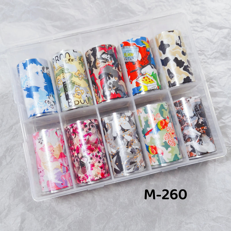 1Box Golden Marbling Stone Nail Foils for Transfer Paper Abstract Stickers Sliders Nails Wraps DIY