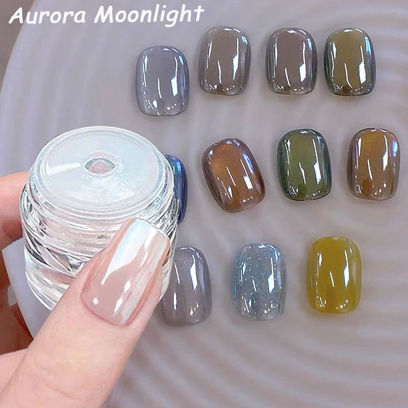 Aurora Chrome Nail Powder – High-Gloss Mirror Shine, Fine Glitter Pigment for Chrome Nails