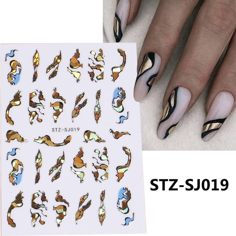 3D Nail Stickers – Self-Adhesive Nail Decals for DIY Manicure & Nail Art Decoration