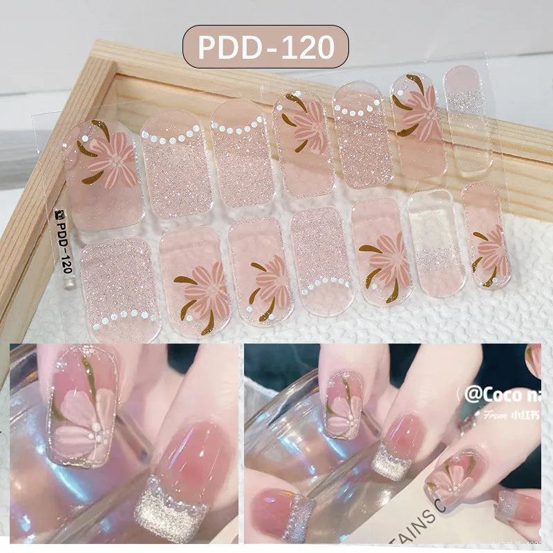 Full Cover Gel Nail Wraps – Easy Adhesive Press-On Nail Stickers in Various Colours