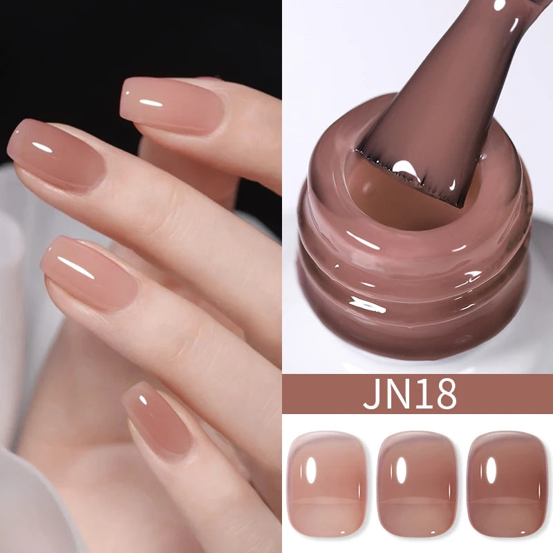 BORN PRETTY Black Jelly Nude Gel Nail Polish – 10ml 74 Colours, Semi-Permanent UV Gel Polish