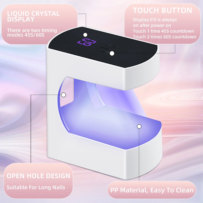 Mini USB Nail Lamp LED & UV Manicure Machine for Curing Gel Polish Portable Fast Drying Nail Dryer