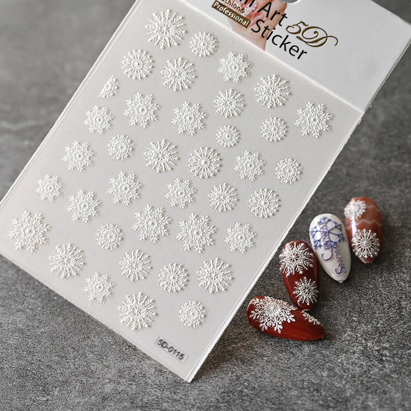 PC 3D Macaron Flower/Fruit Nail Charms Sticker - Embossed Designs Slider Decals