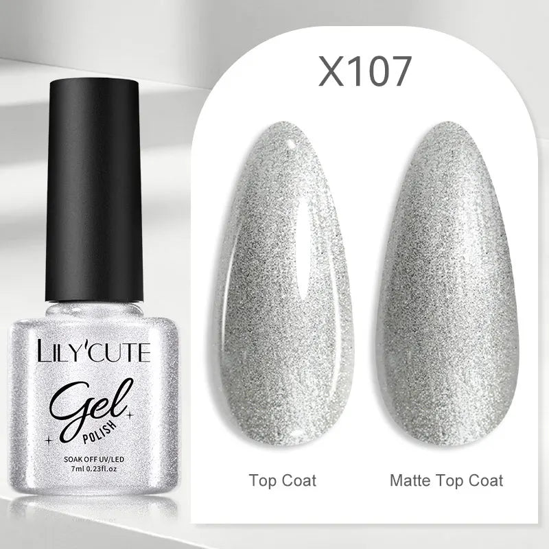 LILYCUTE 5ml Super Bright Metallic Painting Liner Gel – Silver & Holographic UV Gel & More Colours