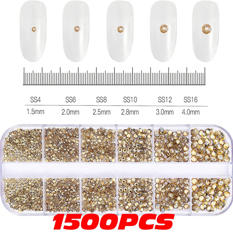 10,000PCS Mini Nail Rhinestones – Mixed Colours Glitter Crystal Stones Flatback Nail Charms