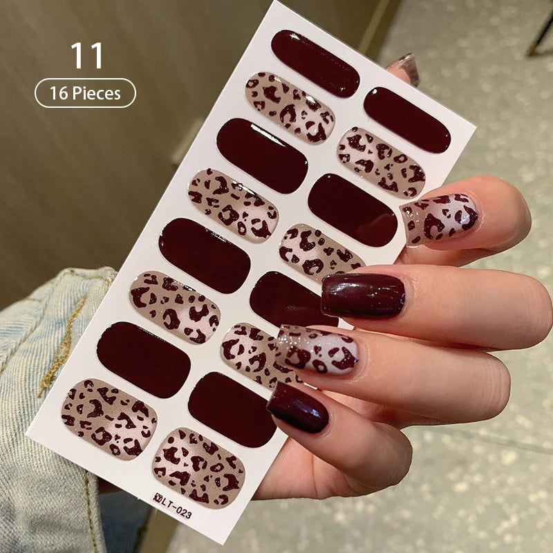 Pink Nude Full Cover Nail Stickers – Gradient Self-Adhesive Nail Wraps