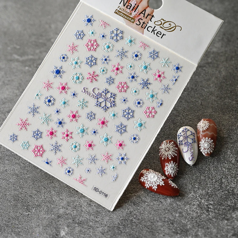 PC 3D Macaron Flower/Fruit Nail Charms Sticker - Embossed Designs Slider Decals