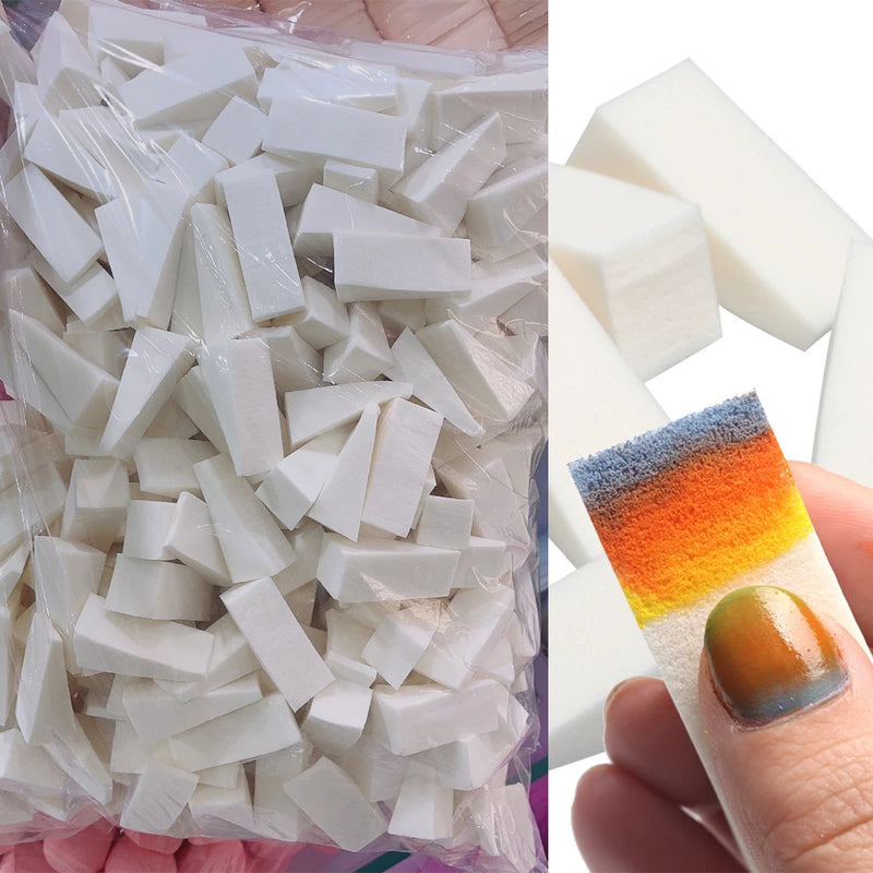 20/50Pcs White Triangle Soft Sponge Nail Brush – Gradient Effect Gel Painting & DIY Manicure Tool