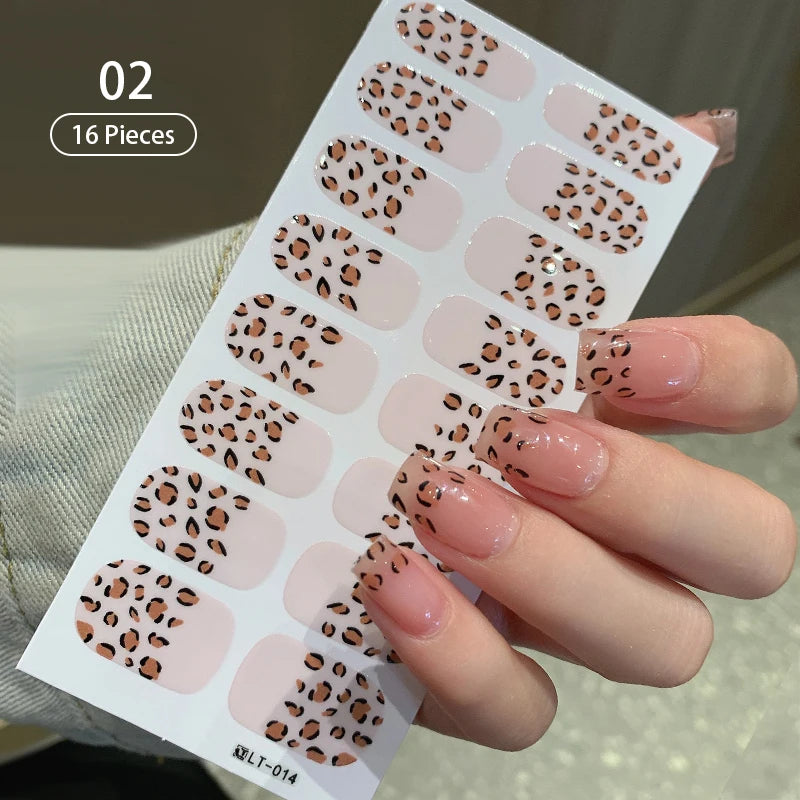 Pink Nude Full Cover Nail Stickers – Gradient Self-Adhesive Nail Wraps