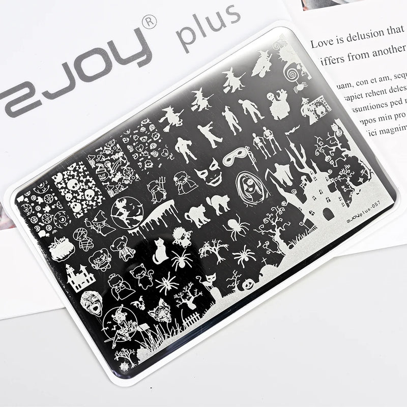 14.5x9.5cm French Snowflakes Nail Stamping Plate – Stainless Steel Nail Art Design Template Tool