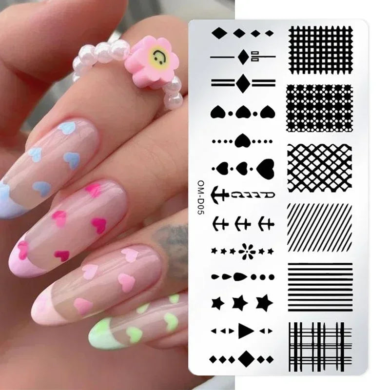 Nail Stamping Plates – Animal Prints, Letters, Hearts, Flowers & More – Stencil for Nail Art Designs