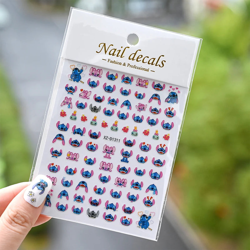 1pc Cartoon Mini Nail Stickers – 3D Cartoon Decal Stickers for Nail Art Decorations