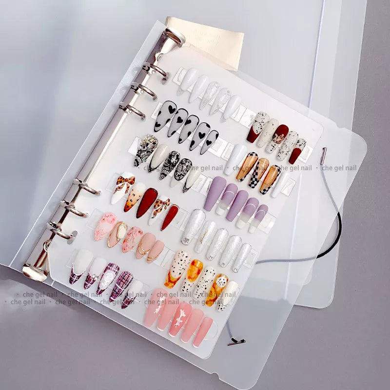 Nail Art Piece Storage Book Large Capacity Exhibition Photo Album Card Clip display Board DIY