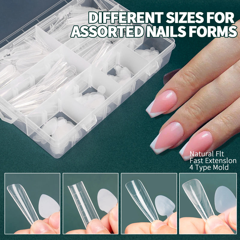 Nailpop Duet System Dual Form Set for French Manicure Square Almond Reuse Silicone Nail Sticker