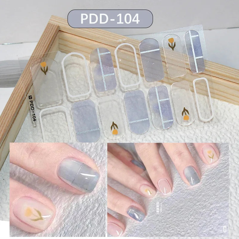 Full Cover Gel Nail Wraps – Easy Adhesive Press-On Nail Stickers in Various Colours