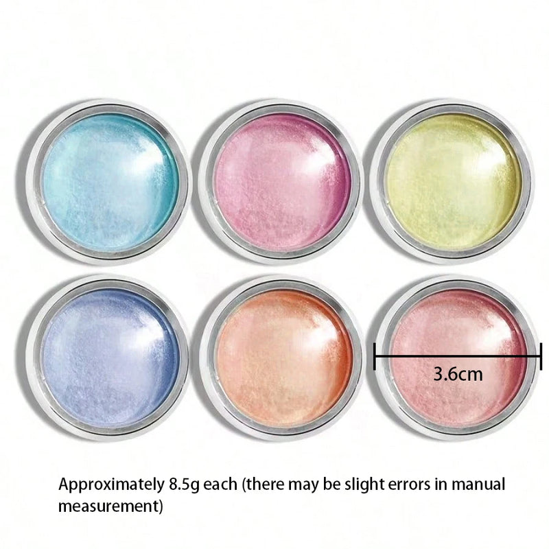 6Pcs Auroras Nail Powder Set – Metallic Mirror Effect Holographic Chameleon Pigment for Gel Polish