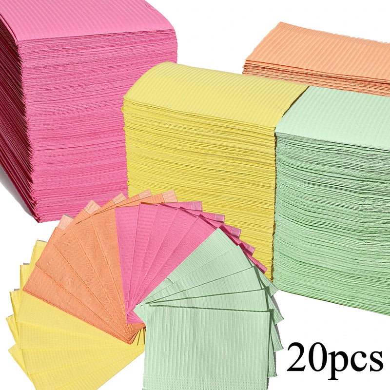 20PCS Disposable Waterproof Nail Art Table Mats – 3-Layer Protection Paper Towels for Manicure