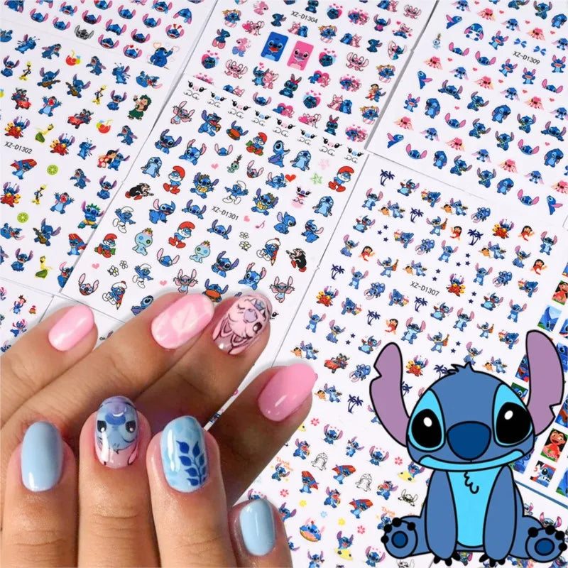 1pc Cartoon Mini Nail Stickers – 3D Cartoon Decal Stickers for Nail Art Decorations