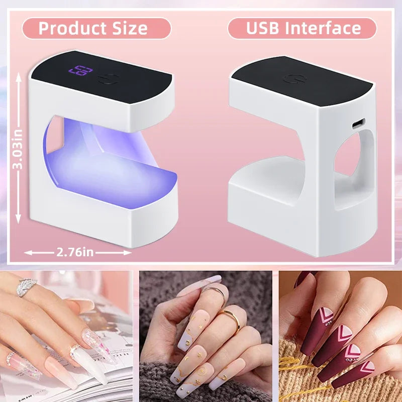 Mini USB Nail Lamp LED & UV Manicure Machine for Curing Gel Polish Portable Fast Drying Nail Dryer