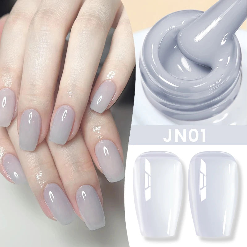 BORN PRETTY 10ml Milky White Jelly Nude Gel Nail Polish – White Translucent Soak Off Gel