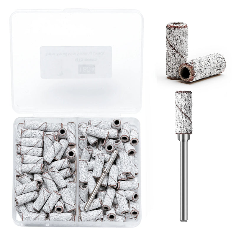 80pcs Mini Zebra Nail Sanding Bands – 3mm Electric Nail Drill Bits for Gel & Acrylic Polish Removal