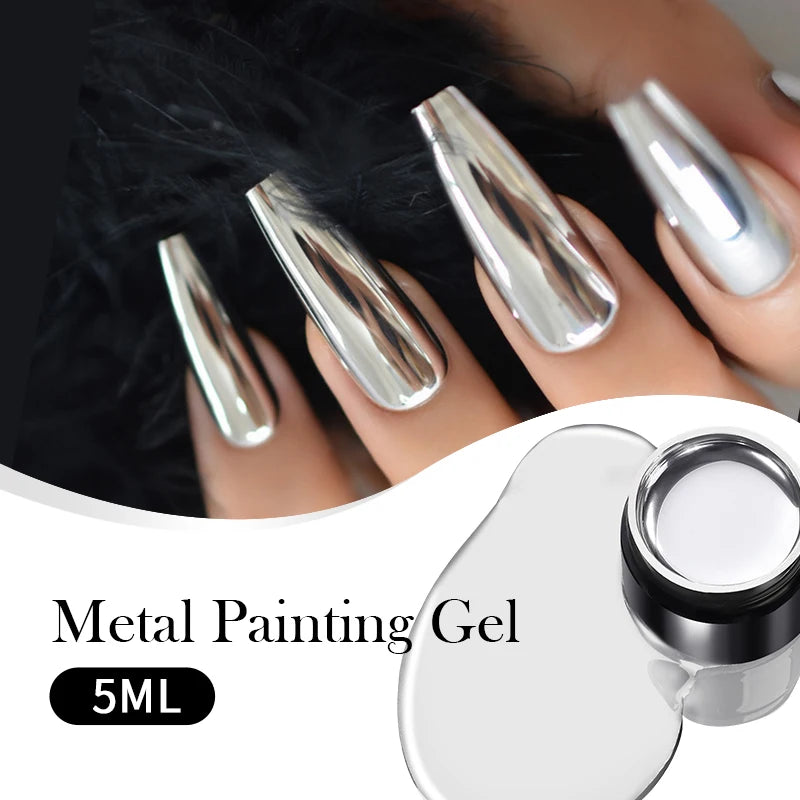 BORN PRETTY Metallic Painting Gel – Chrome Gold & Silver Mirror Nail Polish