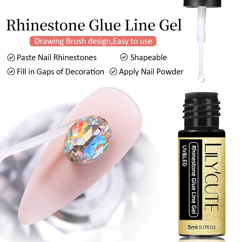 LILYCUTE 5ml Super Bright Metallic Painting Liner Gel – Silver & Holographic UV Gel & More Colours