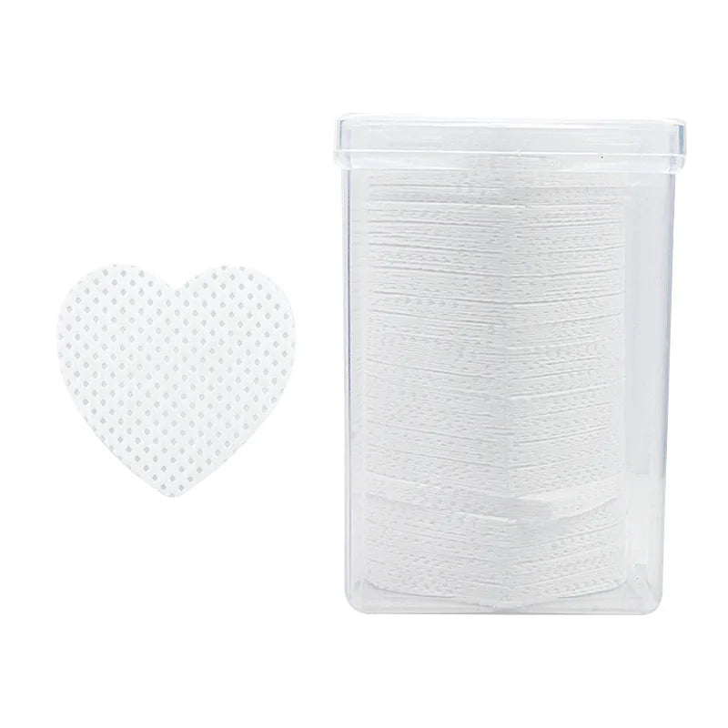 200PCS Eyelash Glue Remover Wipes – Lint-Free Cotton Pads for Lash Extension Glue Cleaning