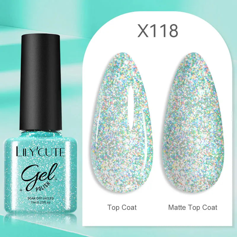 LILYCUTE 5ml Super Bright Metallic Painting Liner Gel – Silver & Holographic UV Gel & More Colours