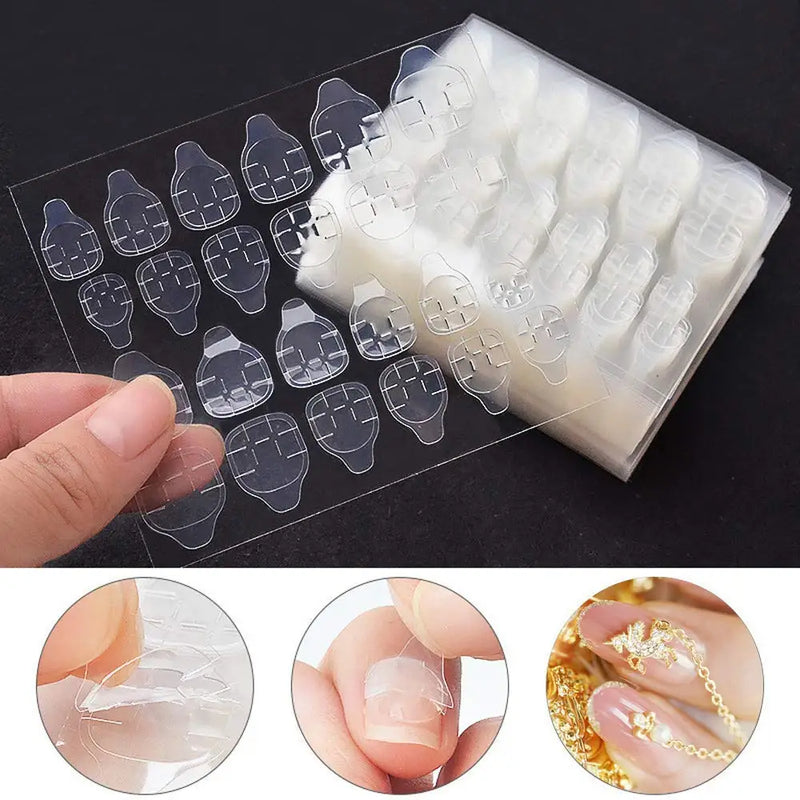 240PCS Double-Sided Nail Adhesive Tabs – Clear Waterproof False Nail Glue Stickers for DIY Manicures