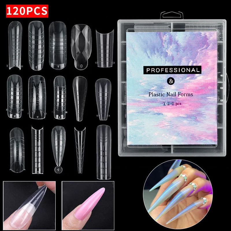 MISSCHEERING 120Pcs Transparent Fake Nails – Full Coverage Acrylic French Nail Tips