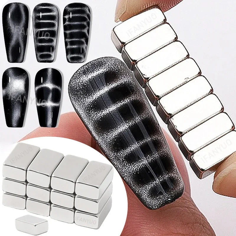 12pcs Crocodile & Snake Skin Pattern Nail Magnet Set – UV Cat Eye Gel Art Magnets for DIY Manicure