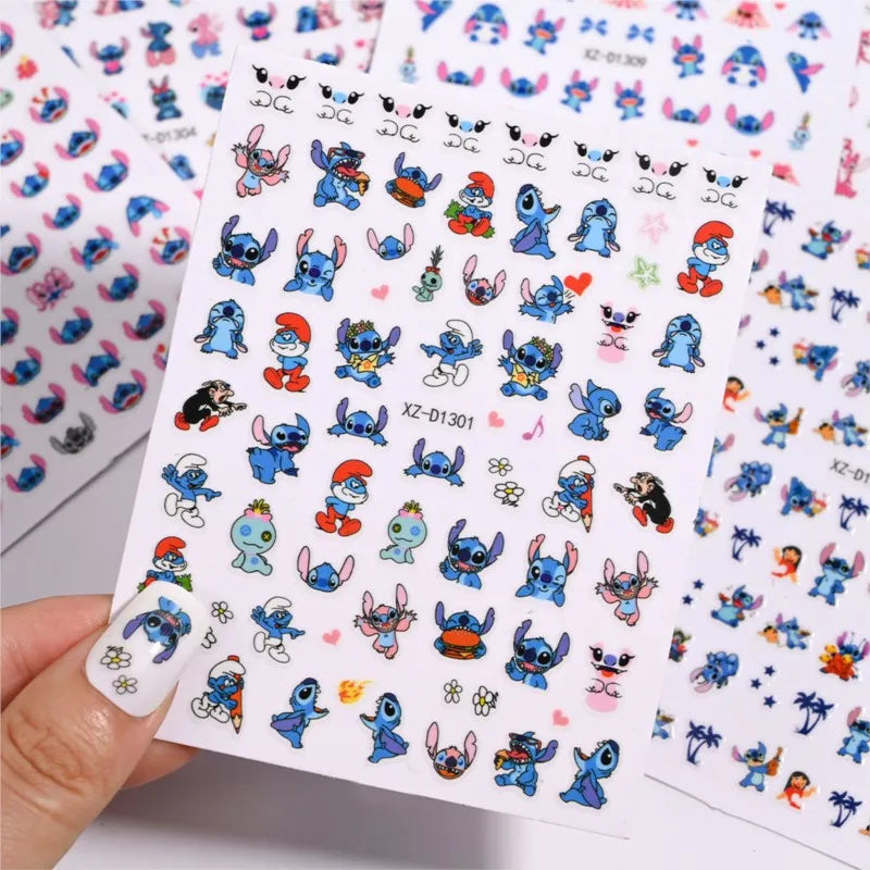 1pc Cartoon Mini Nail Stickers – 3D Cartoon Decal Stickers for Nail Art Decorations