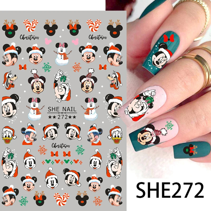 1pc Cartoon Mini Nail Stickers – 3D Cartoon Decal Stickers for Nail Art Decorations