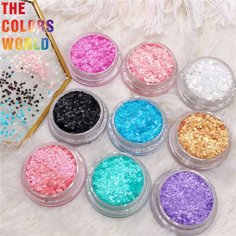 Star Nails And Hair Glitter Solvent Resistant Shapes Glitter Sequins Makeup For wedding Confetti DIY