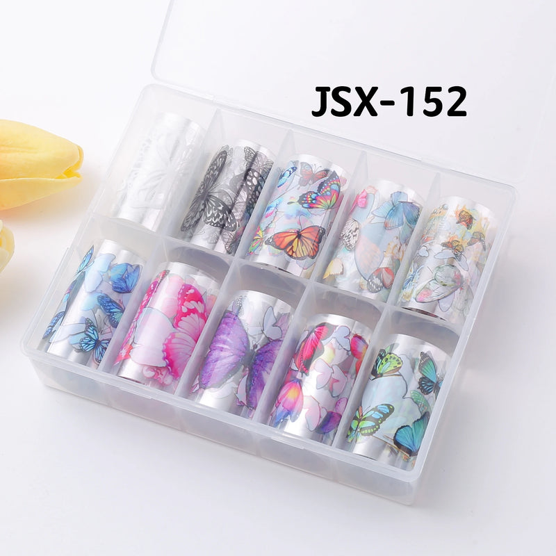 1Box Golden Marbling Stone Nail Foils for Transfer Paper Abstract Stickers Sliders Nails Wraps DIY