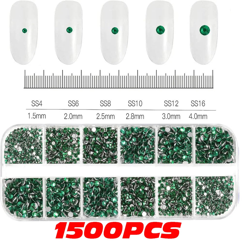 10,000PCS Mini Nail Rhinestones – Mixed Colours Glitter Crystal Stones Flatback Nail Charms